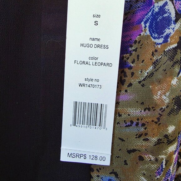 W18 WALTER BAKER Sleeveless Hugo Leopard Sheath Dress | S | Elastic Waist NWT - Picture 8 of 11